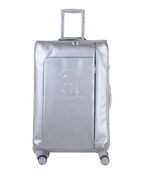 Valise Evasion GYL souple soute 75 cm coloris argent vue de face avec logo GYL