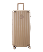 Valise Trunk GYL en polycarbonate Trunk XL 80 cm coloris champagne vue de face avec logo GYL