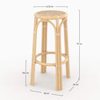 vania tabouret de bar en rotin 75 cm