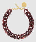 Vanessa Baroni - Collier Flat Chain Bordeaux Marble - Femme
