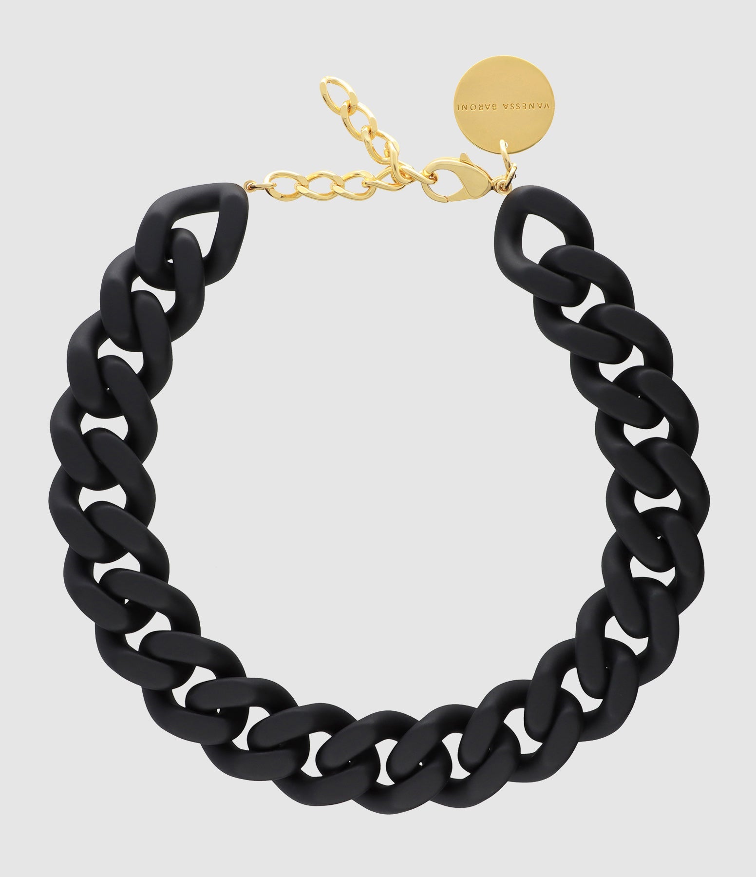 Vanessa Baroni - Collier Flat Chain Matt Black - Femme