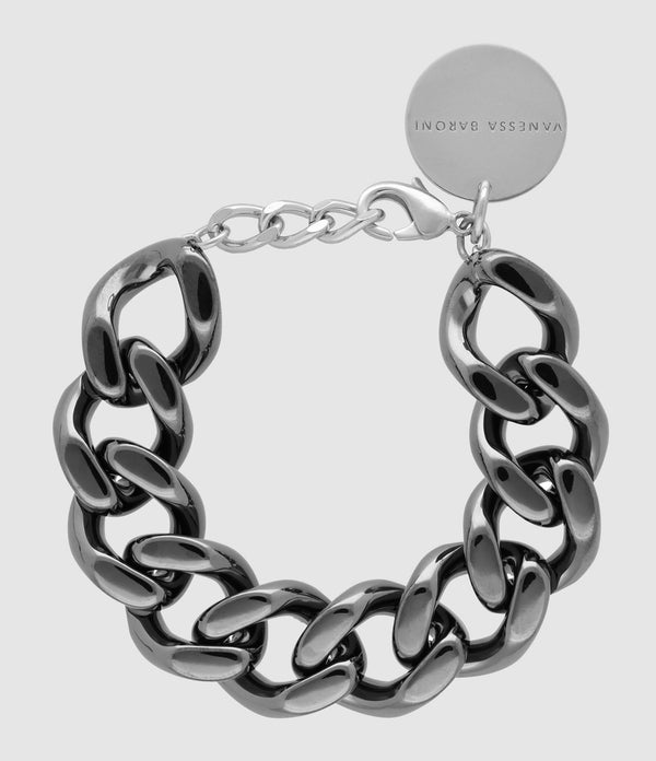 Vanessa Baroni - Bracelet Mini Flat Chain Ultrablack - Femme