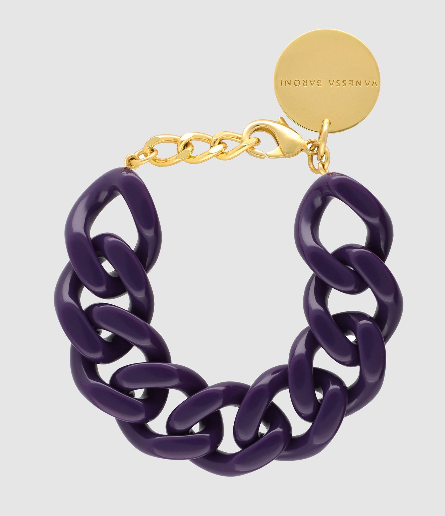 Vanessa Baroni - Bracelet Flat Chain Purple - Femme