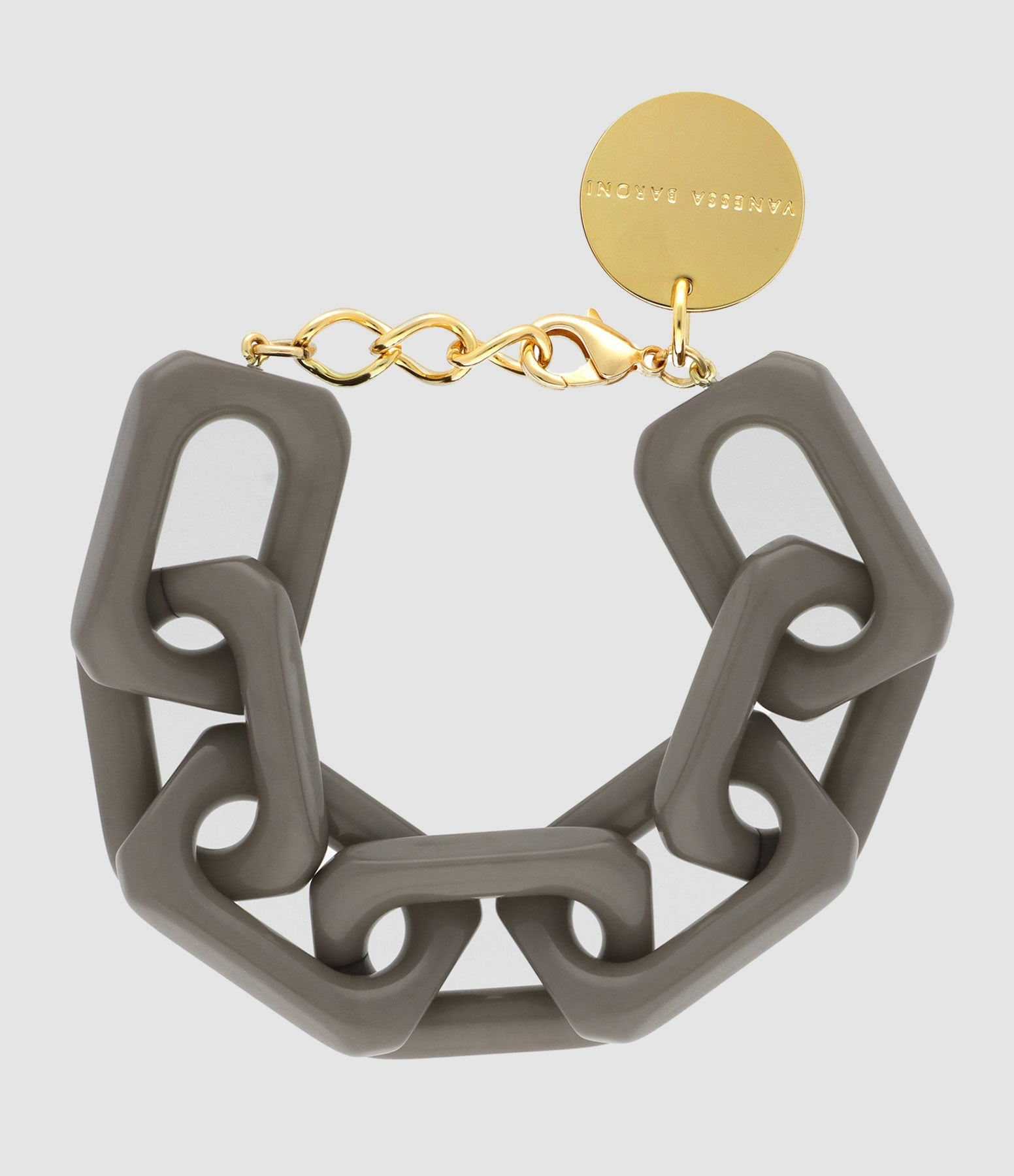 Vanessa Baroni - Bracelet Squared Taupe Foncé - Femme