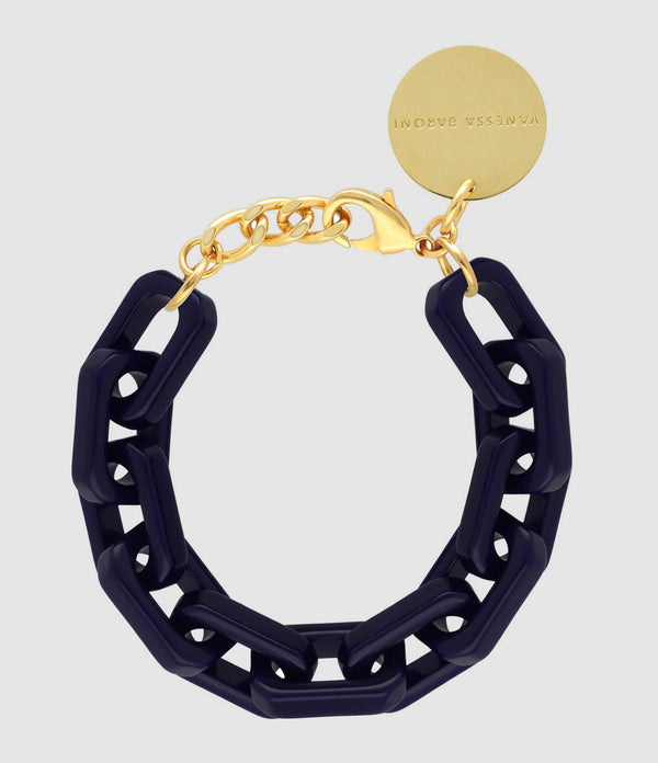 Vanessa Baroni - Bracelet Tank Bleu Navy - Femme