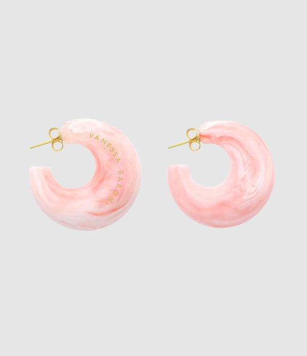 Vanessa Baroni - Boucles D'Oreilles Moon Bubble Gum Twist - Femme