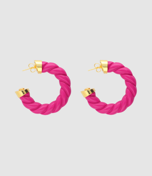 Vanessa Baroni - Créoles Rope Fuchsia - Femme