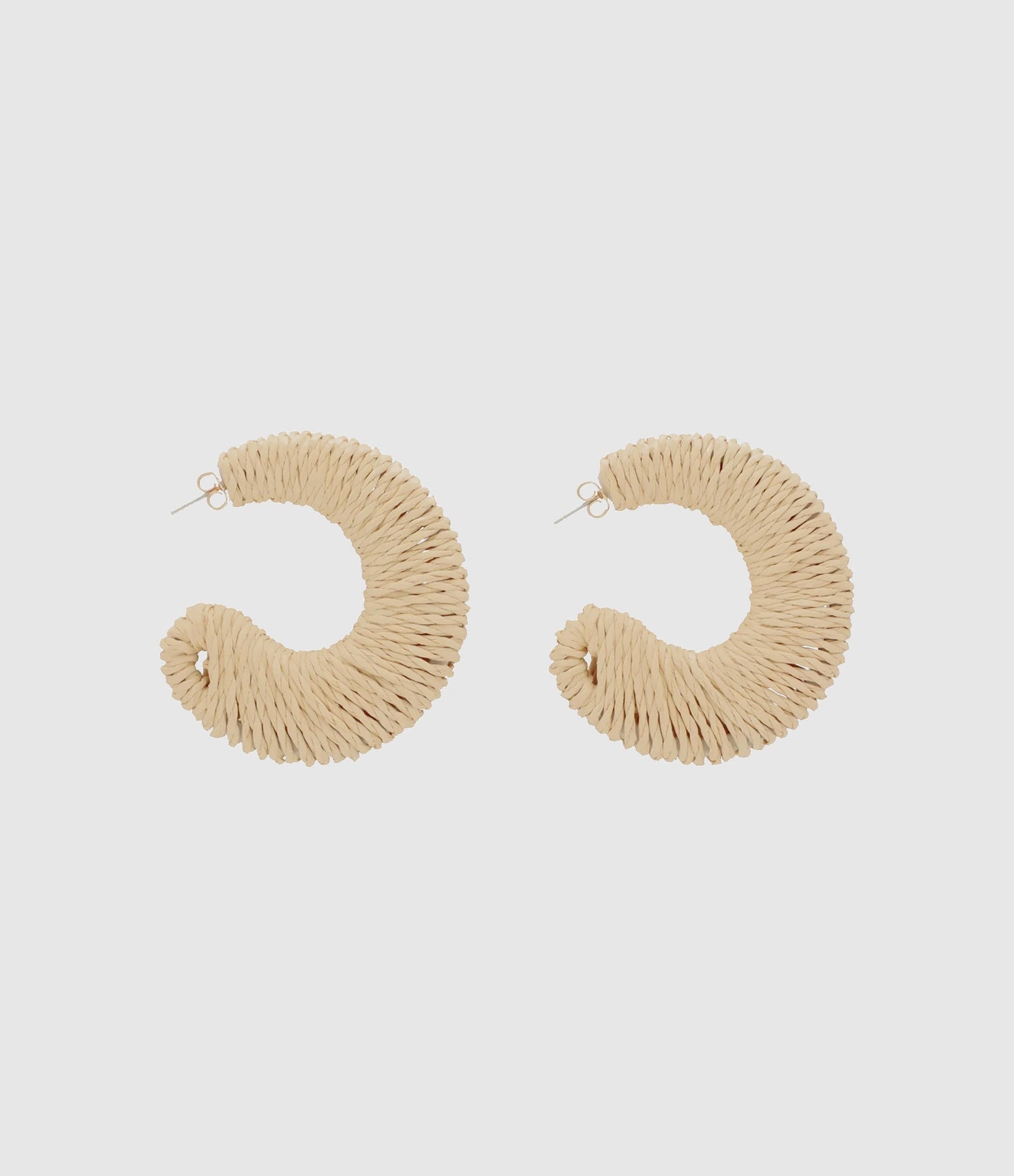 Vanessa Baroni - Boucles D'Oreille Big Moon Raffia Natural - Femme