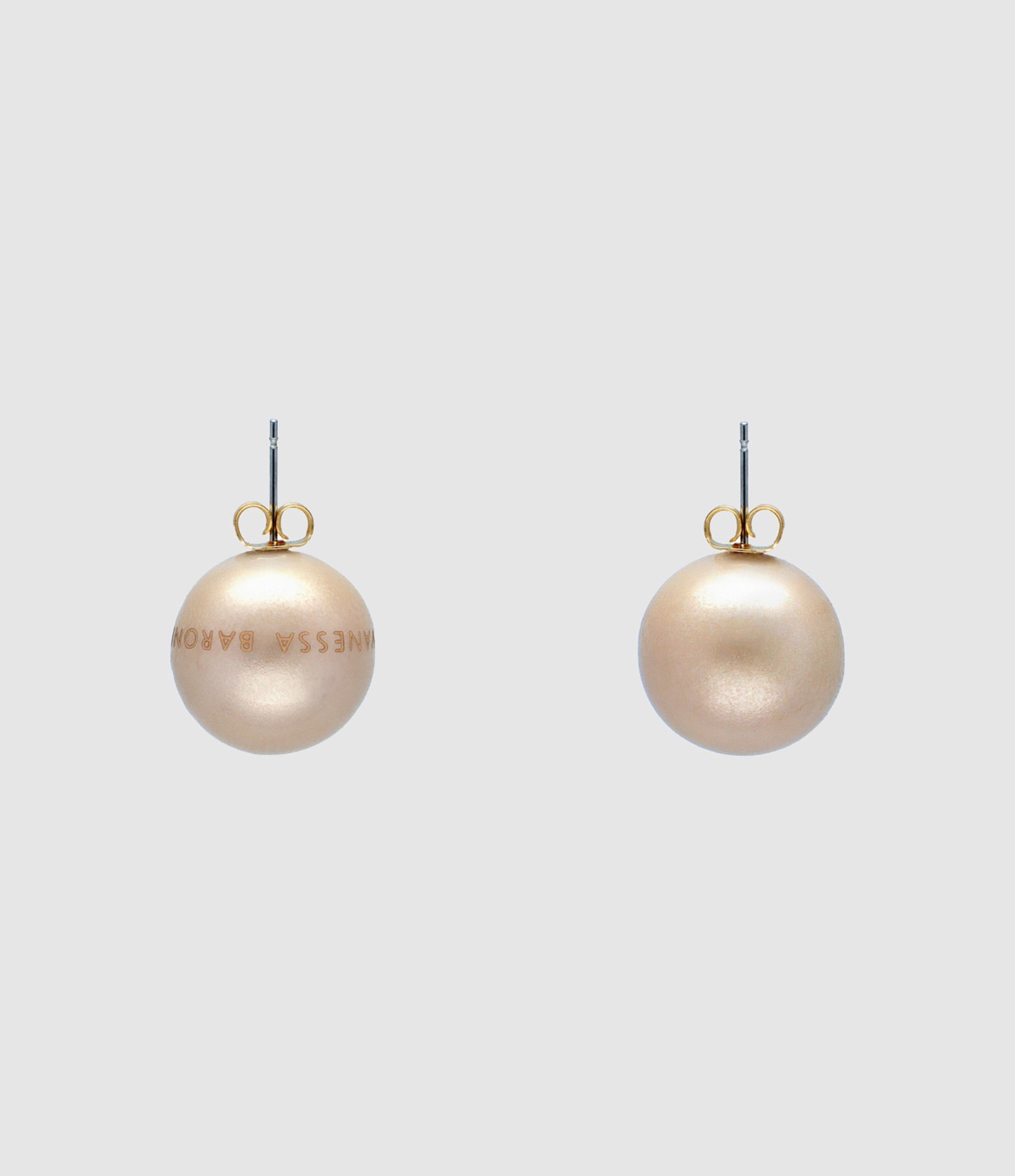 Vanessa Baroni - Boucles D'Oreilles Small Dot Champagne Pearl - Femme