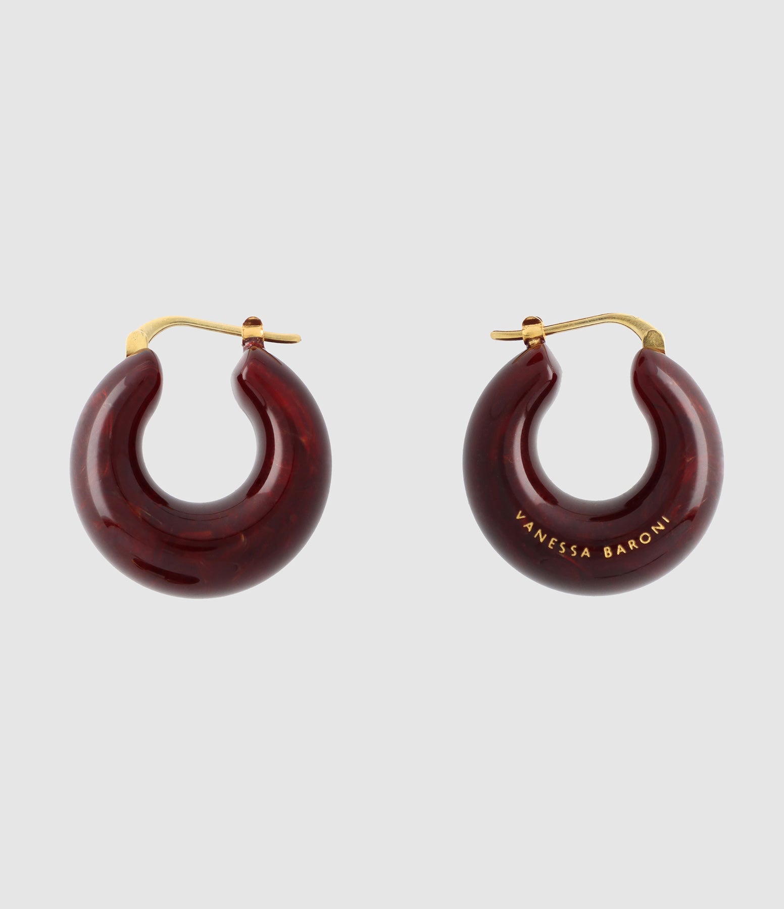 Vanessa Baroni - Boucles D'Oreilles Circlet Bordeaux Marble - Femme