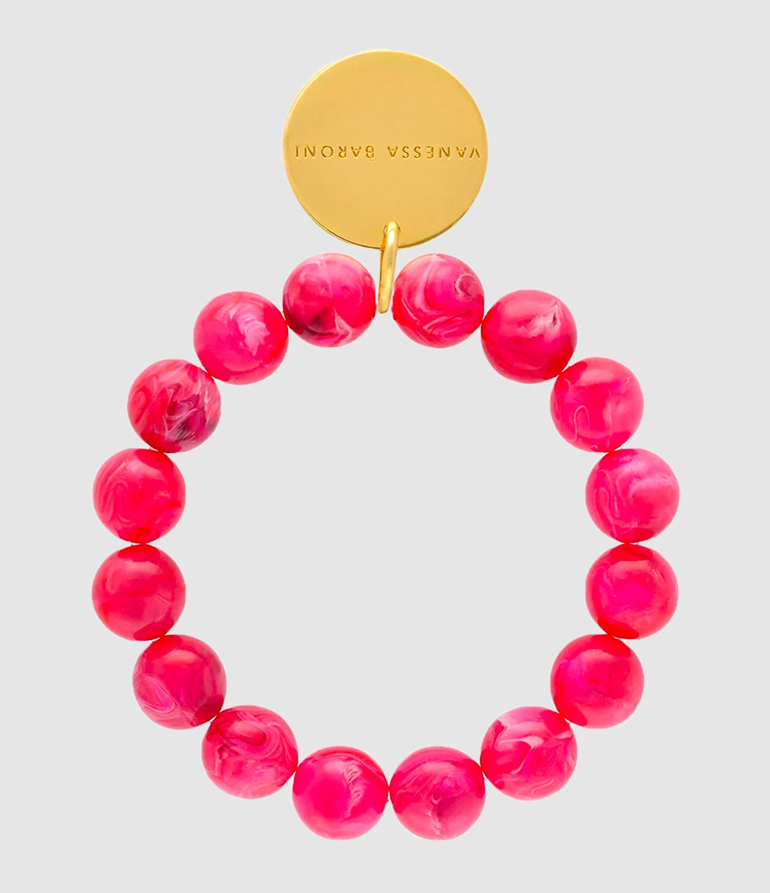 Vanessa Baroni - Bracelet Mini Beads Flex Raspberry Marble - Femme