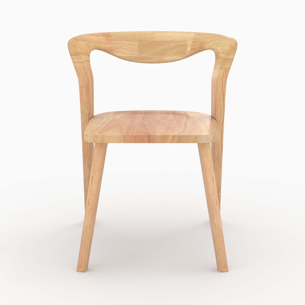 vega chaise en bois d hevea clair dossier asymetrique