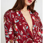 Veste Beafdegm Wine Blossom Print - Manteaux Et Vestes - Berenice - The Bradery