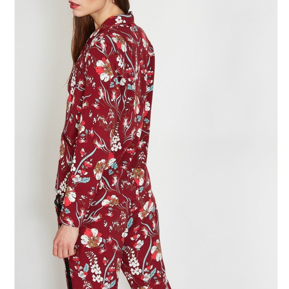 Veste Beafdegm Wine Blossom Print - Manteaux Et Vestes - Berenice - The Bradery