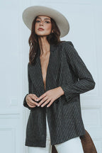 Veste Ava Rayure Anthracite - Saaj Paris - The Bradery