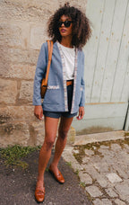VESTE CHANDLER BLEU - Saaj Paris - The Bradery