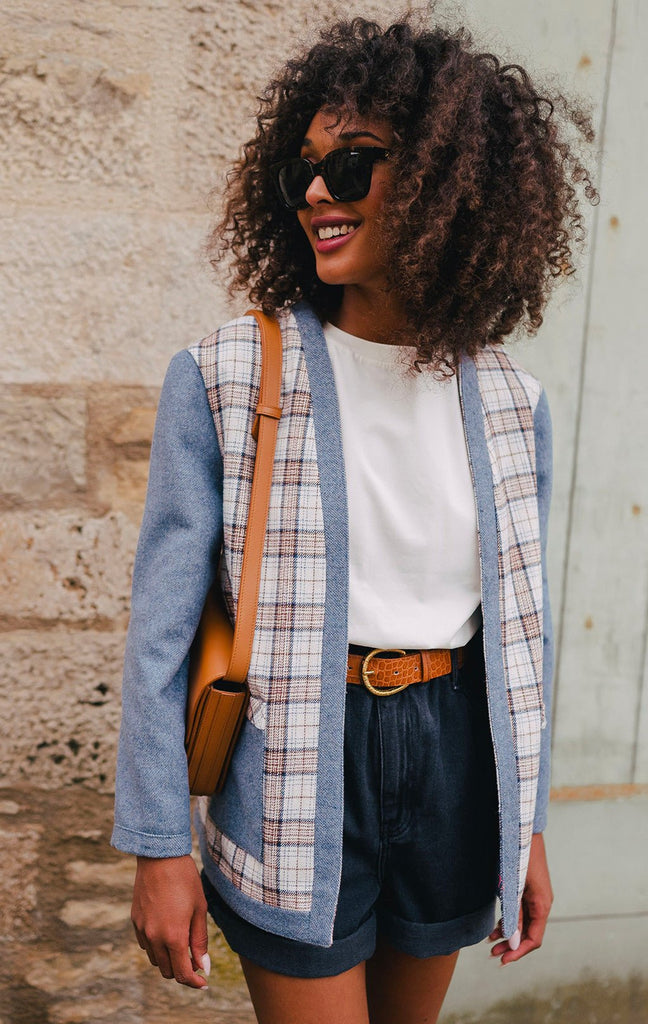 VESTE CHANDLER BLEU - Saaj Paris - The Bradery