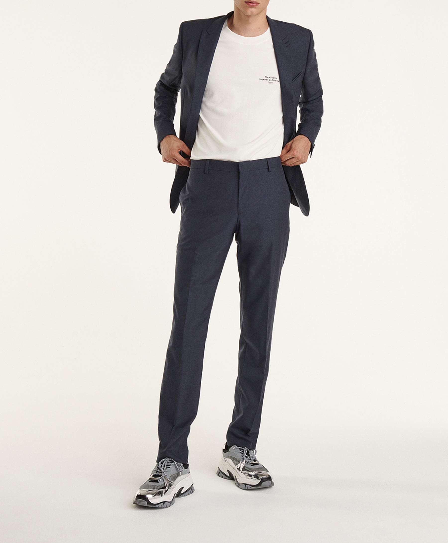 The Kooples - Veste Costume En Laine Bleu Ardoise Fit - Homme