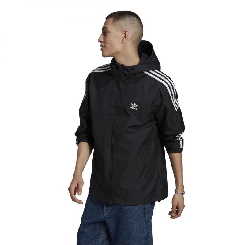Veste Coupe-Vent Adidas Originals Adicolor Classics 3-Stripes Full-Zip - Noir - Homme VETEMENT Adidas