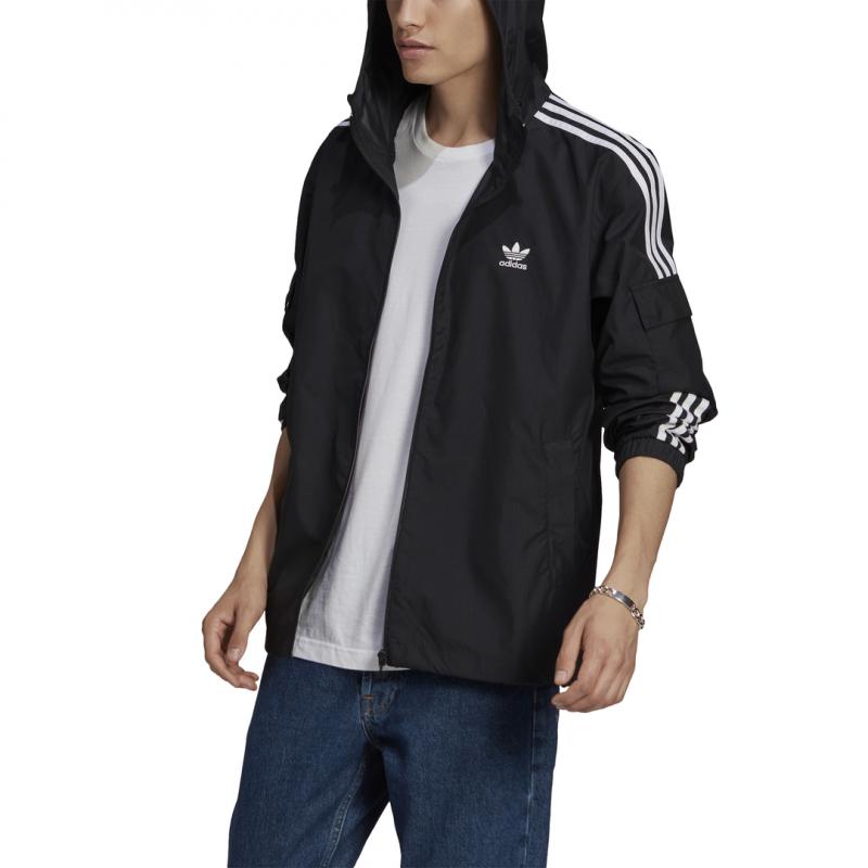 Veste Coupe-Vent Adidas Originals Adicolor Classics 3-Stripes Full-Zip - Noir - Homme VETEMENT Adidas