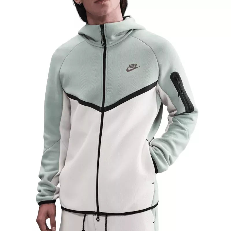 Veste De Survêtement Nike Tech Fleece Full Zip Hoodies - Verdeau / Blanc