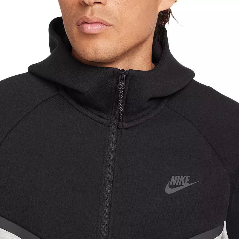 Veste De Survêtement Nike Tech Fleece Full Zip Hoodies - Noir Et Gris