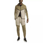 Veste De Survêtement Nike Tech Fleece Full Zip Hoodies - Olive, Blanc