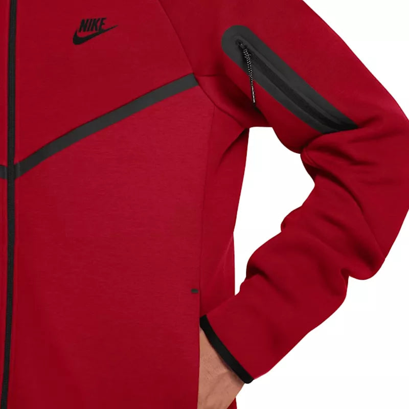 Veste De Survêtement Nike Tech Fleece Full Zip Hoodies - Rouge/Noir