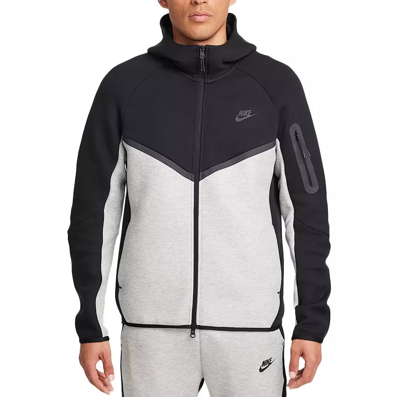 Veste De Survêtement Nike Tech Fleece Full Zip Hoodies - Noir Et Gris