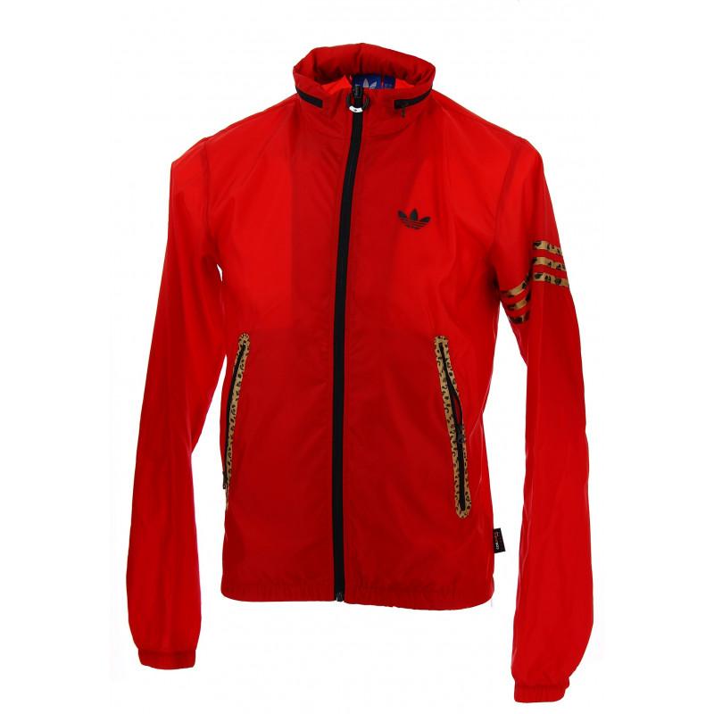 Veste De Survêtement Adidas Originals Windbreaker Leopard - Rouge - Homme VETEMENT Adidas