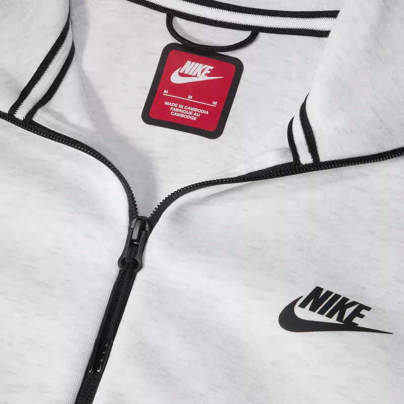 Veste De Survêtement Tech Fleece Full Zip - Gris Et Blanc