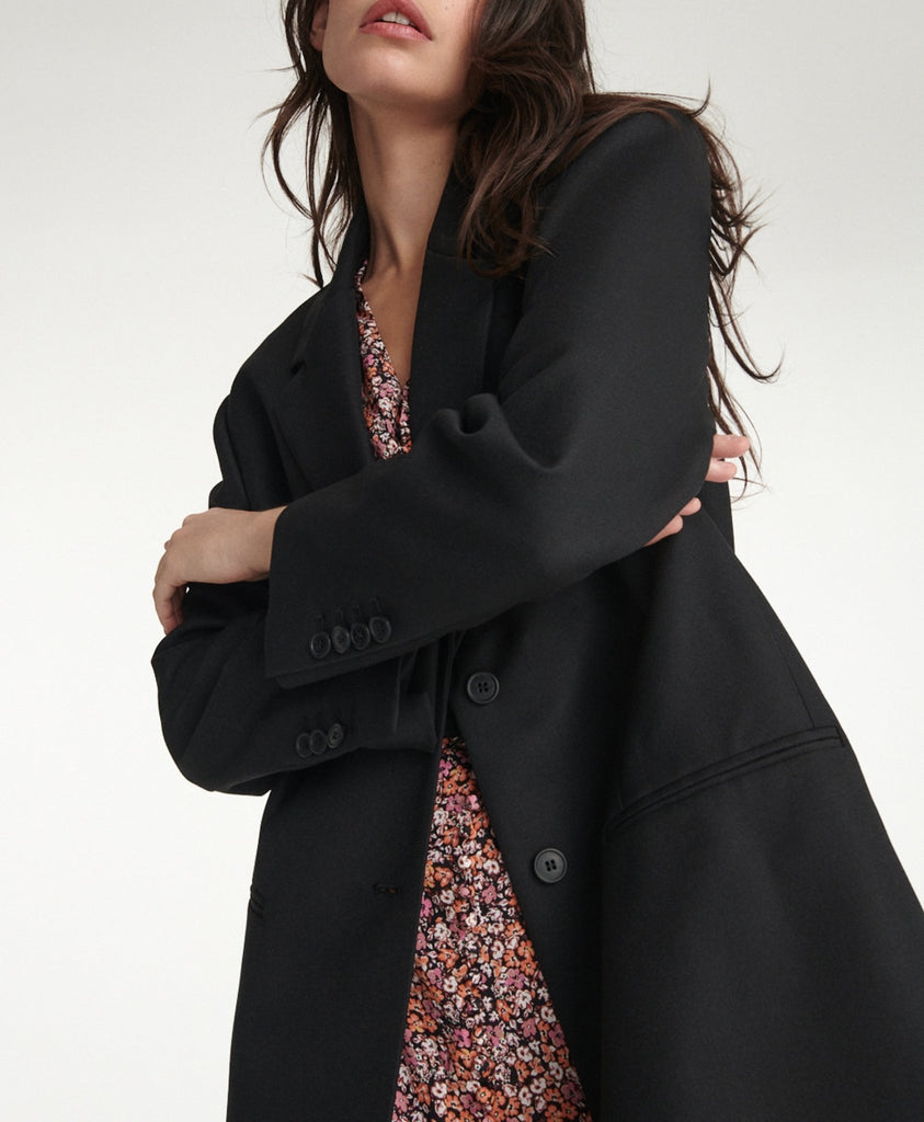 Veste En Laine Noir Oversize - Femme - The Kooples - The Bradery
