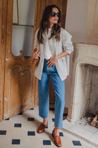 VESTE GINA RAYURES JEAN - Saaj Paris - The Bradery