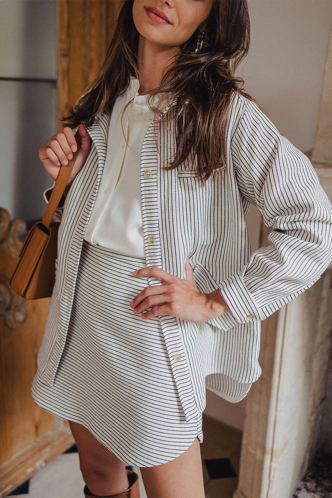 VESTE GINA RAYURES JEAN - Saaj Paris - The Bradery