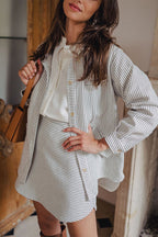 VESTE GINA RAYURES JEAN - Saaj Paris - The Bradery