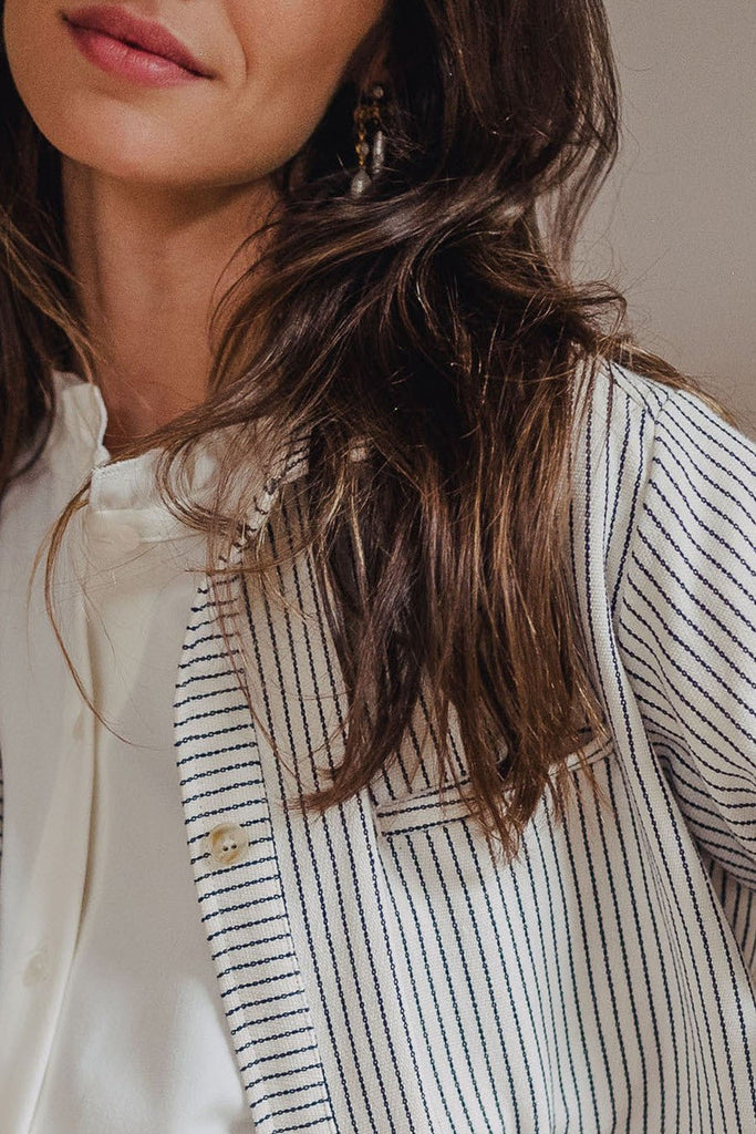 VESTE GINA RAYURES JEAN - Saaj Paris - The Bradery
