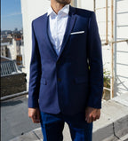 The Kooples - Veste Habillée Laine Bleue Slim - Homme