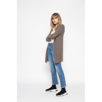 Veste Longue Abigail Taupe, 100% Cachemire, 2 Fils, Jersey, 266Gr - Femme - Perfect Cashmere - The Bradery