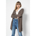 Veste Longue Abigail Taupe, 100% Cachemire, 2 Fils, Jersey, 266Gr - Femme - Perfect Cashmere - The Bradery