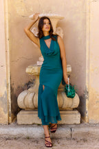 Robe Rabat Azul Petróleo