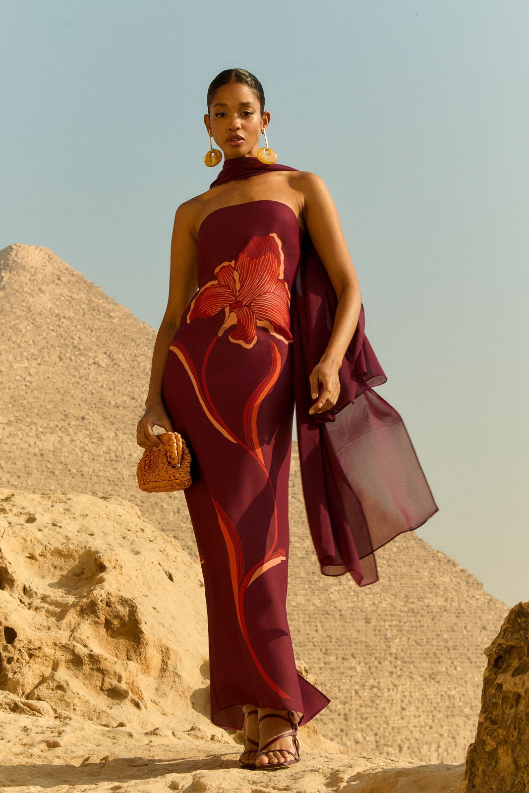 Robe Salma Lirio Burdeos