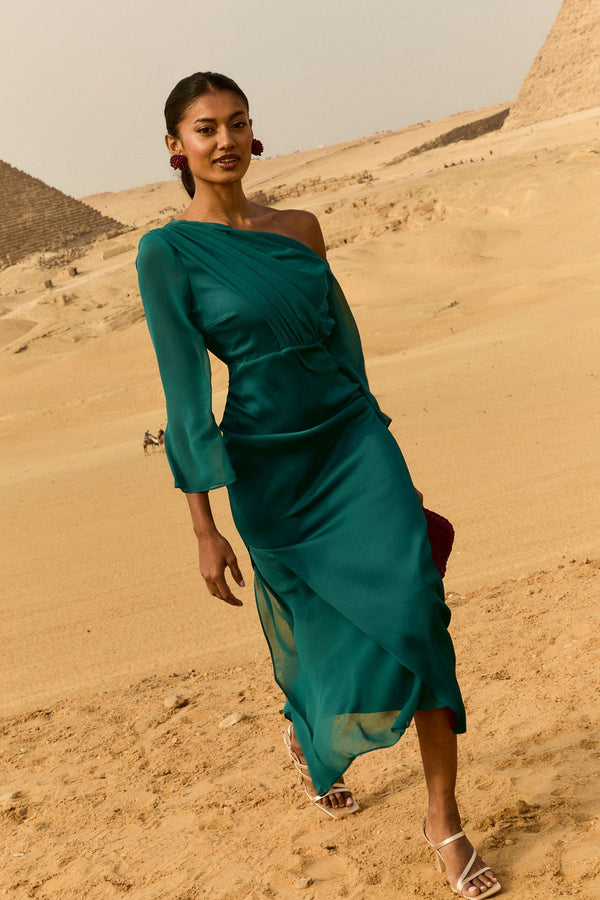 Robe Turandot Azul Petróleo