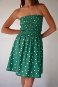 Robe Emily Pois Court Vert