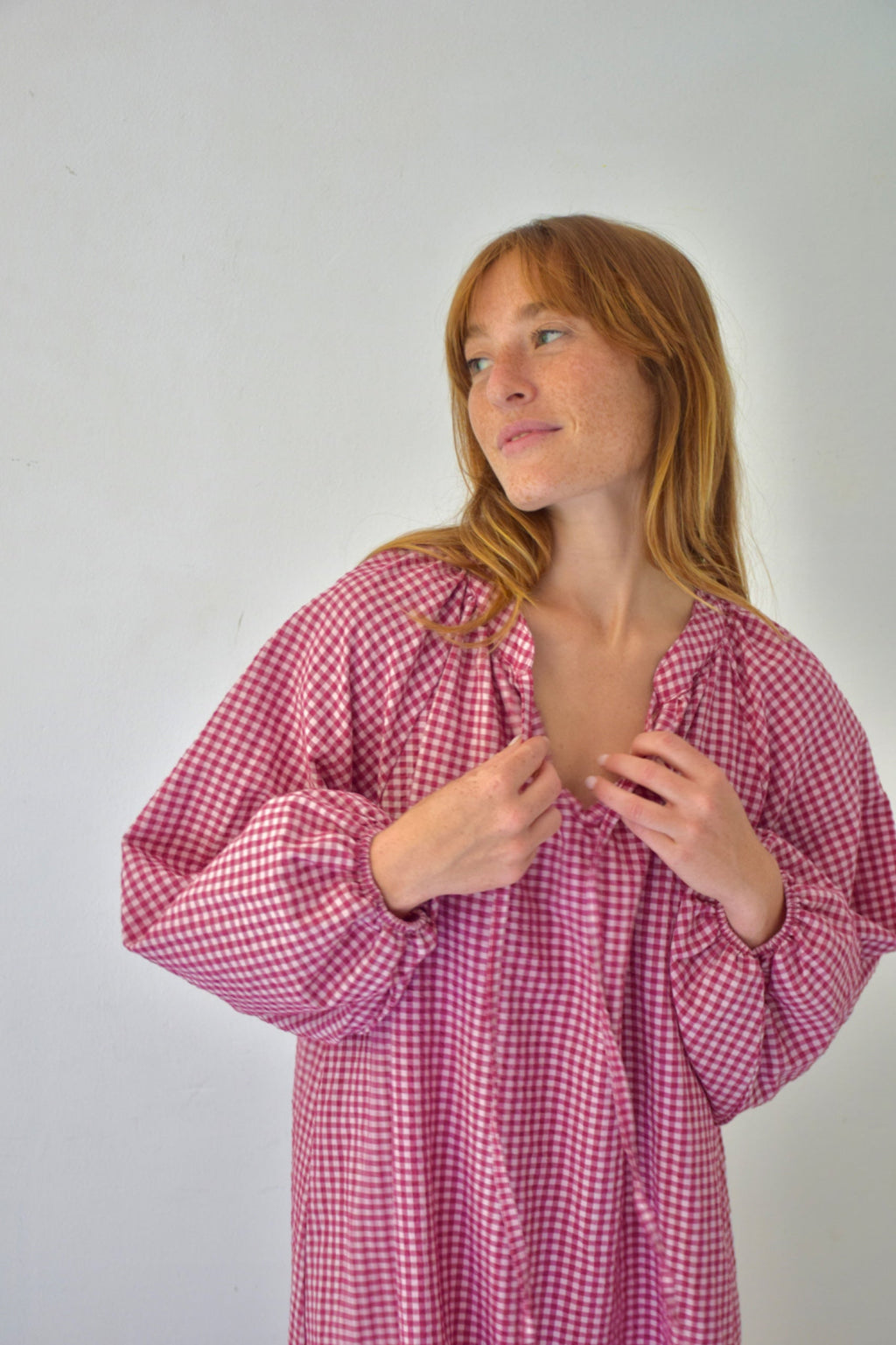 Robe Matilde Vichy Bordeaux