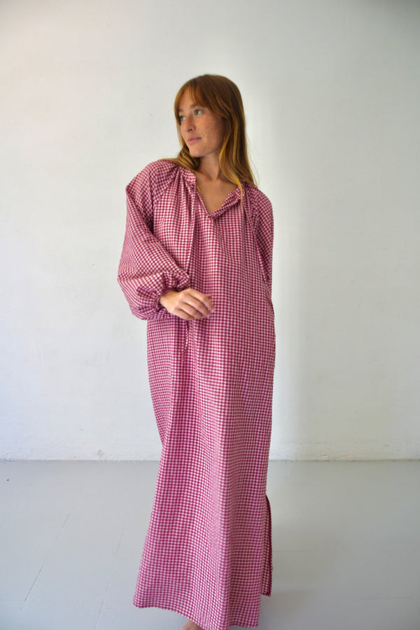 Robe Matilde Vichy Bordeaux