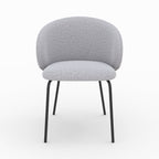 victoria chaise en tissu gris clair et pieds en metal noir lot de 2