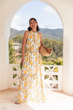VIOLETTA Citrons - Robe Longue