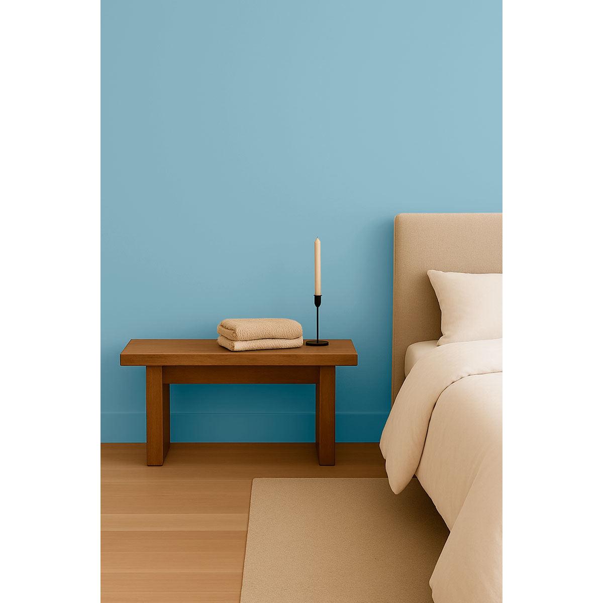 Inspiration déco : ambiance 1 avec la peinture Blue jeans - teinte bleu delave