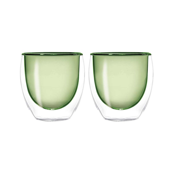Monterey - Set De 2 Petits Verres À Double Paroi - Vert - Verre Borosilicate - 100ml