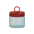 Olimpia - Lot De 2 Pots Avec Poignée Colorée À Anneau - Bleue Et Rouge - Verre Borosilicate - 1L